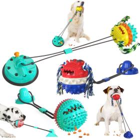 Suction cup drawstring ball